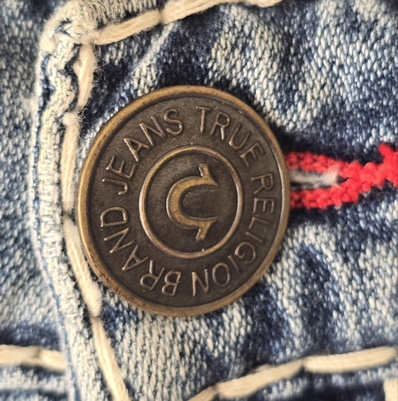 TRUE RELIGION Rocco Relaxed Skinny Mens Jeans Light Blue Size 44 Measured 46x32 - Picture 6 of 15